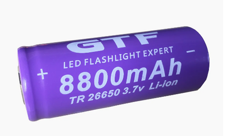 4 סוללות ליתיום נטענת  3.7V  26650 8800mAh  
