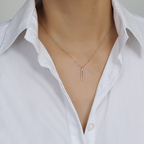 שרשרת ותליון יהלומים מזהב 14K