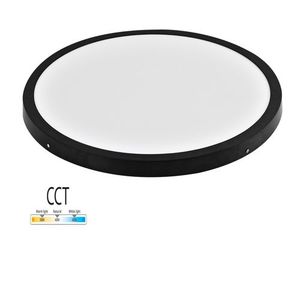 גוף תאורה שחור עגול צמוד תקרה MICHAELLA CCT הספק 24W FETAYA