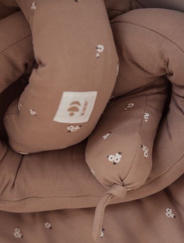 נחשוש - נחש בד ארוך 100% כותנה ג'רזי מקולקציית BOHO בוהו - חום פרחוני