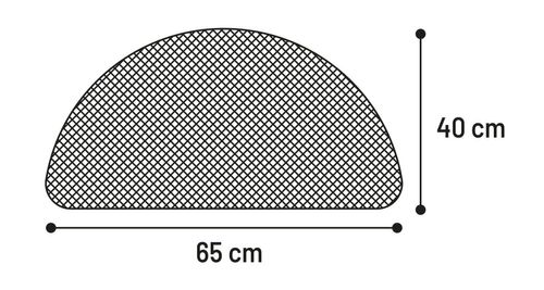שטיחון חצי עיגול לשירותי החתול 65X40 ס