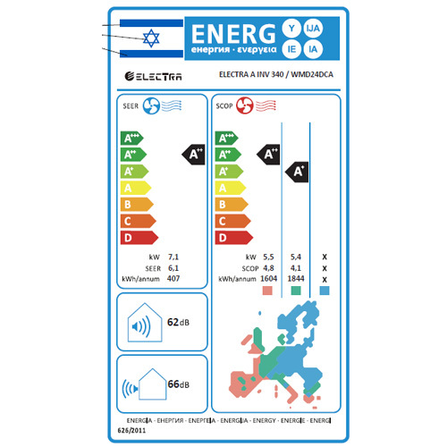 מזגן עילי ELECTRA אלקטרה A Inverter 340 שנת 2023