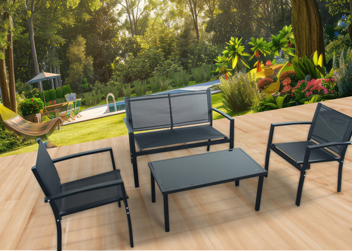 מערכת ישיבה לגינה דגם מונקו צבע שחור