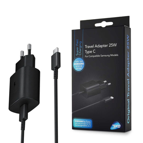 מטען מהיר 25W + כבל Type C שחור