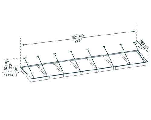 גגון SOPHIA XL אפור - לבן אופל 1.4x6.6