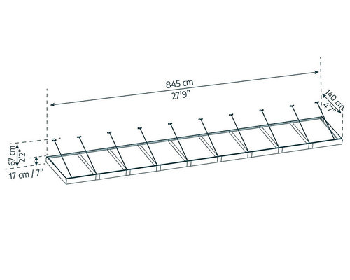 גגון SOPHIA XL אפור - לבן אופל 1.4x8.5