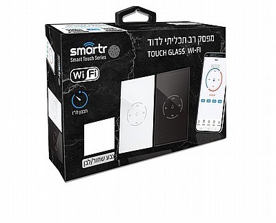 מפסק טיימר דוד אנכי TOUCH GLASS WIFI מבית SMARTR