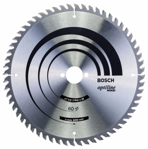 להב Optiline Wood לעץ קשה, רך ו- MDF קוטר "7.25 - 60 שיניים Bosch