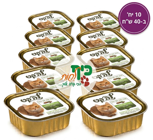 10 יח' מעדני לה קט לחתול - פטה עוף וכבד 100 גרם