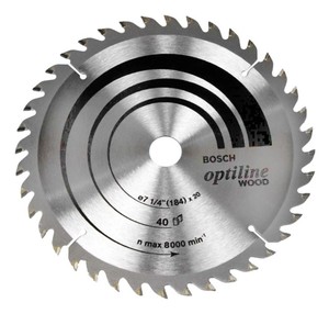 להב Optiline Wood לעץ קשה, רך ו- MDF קוטר "7.25 - 40 שיניים Bosch