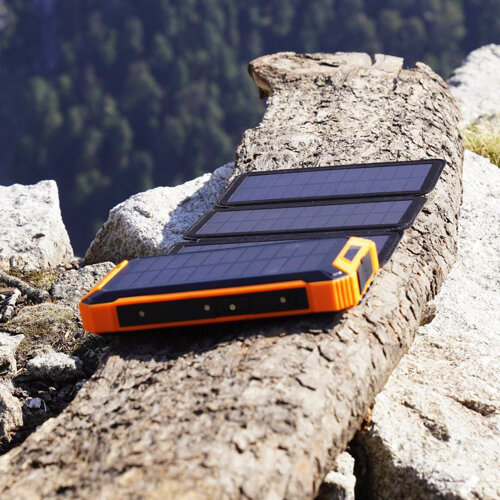 מטען נייד סולארי 4 פאנלים | סוללת גיבוי 20,000mAh