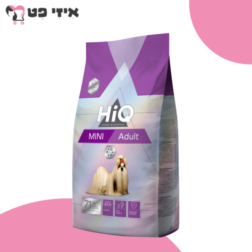 HIQ מזון מלא לכלבים בוגרים מגזע קטן על בסיס עוף 7 ק