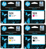 סט 4 ראשי דיו מקוריים 924 HP