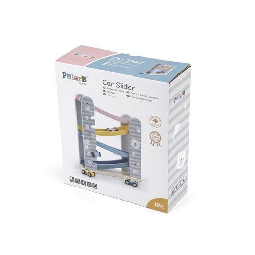 מגלשת מכוניות מעץ מלא 