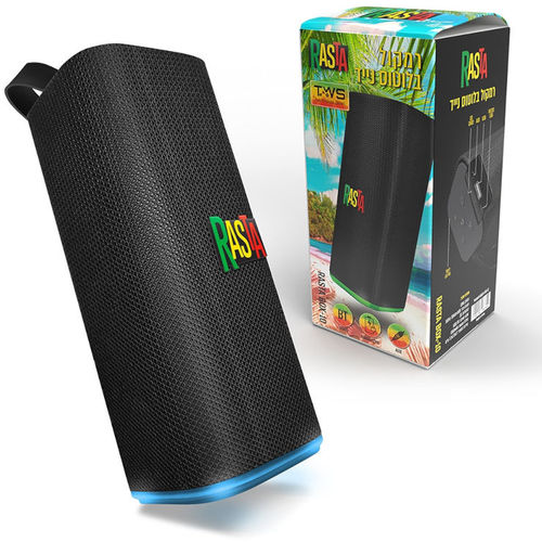 רמקול נייד עם מיקרופון מובנה שחור דגם RASTA BOX-10-BK