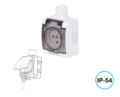 5 יחידות שקע כח מוגן מים IP54 על הטיח ניסקו NISKO