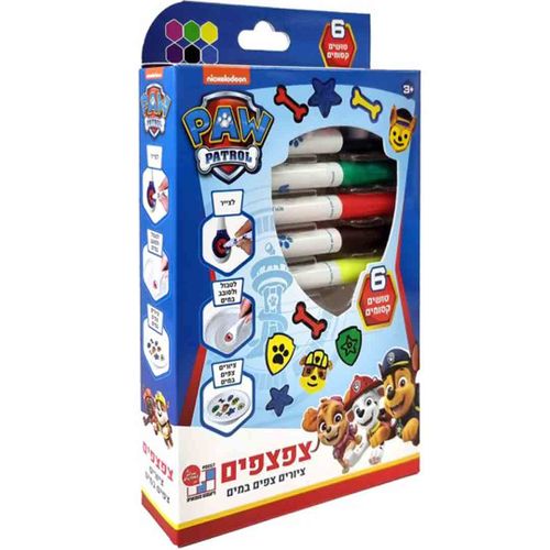 צפצפים: 6 טושים ו 2 שבלונות ליצירת ציורים צפים על גבי מים - מפרץ ההרפתקאות