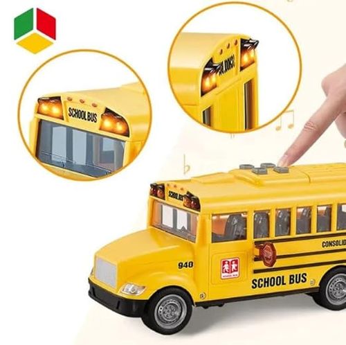 אוטובוס בית ספר עם אורות וצלילים