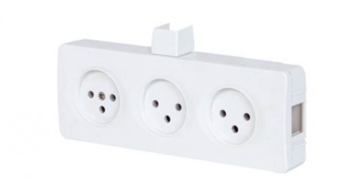 שקע כח 3 מקומות על הטיח IP20 לבן N3