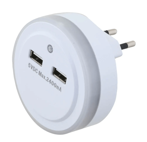 מנורת לילה ומטען 2XUSB פלוטו DL אור יום