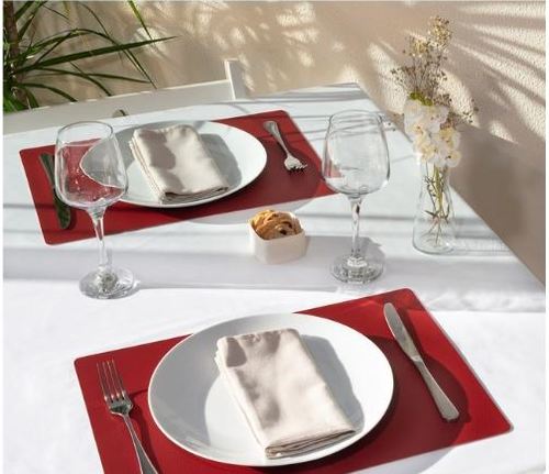 פלייסמט דו צדדי לינן/אדום LUNAR pvc placemat
