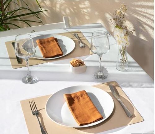 פלייסמט דו צדדי לינן/אדום LUNAR pvc placemat