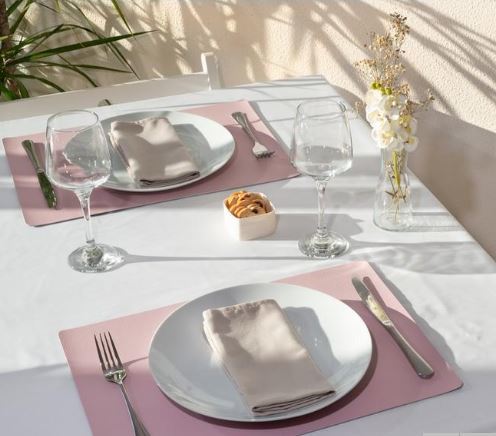 פלייסמט דו צדדי ורוד/תכלת LUNAR pvc placemat