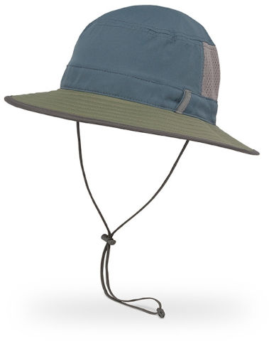 כובע רחב כחול / ירוק זית - BRUSHLINE BUCKET