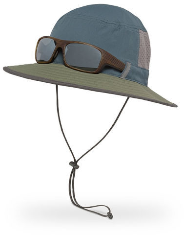 כובע רחב כחול / ירוק זית - BRUSHLINE BUCKET