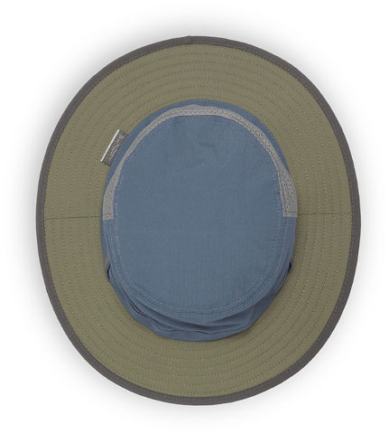 כובע רחב כחול / ירוק זית - BRUSHLINE BUCKET