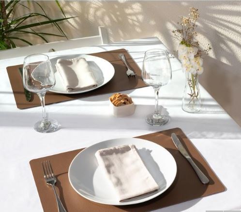 פלייסמט דו צדדי מוקה/נחושת LUNAR pvc placemat