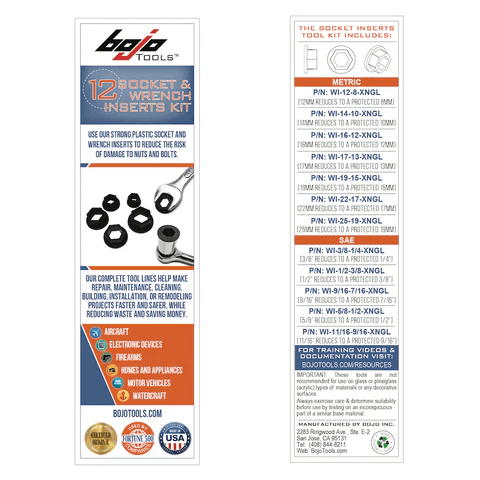 12- WI12 Socket Inserts F1 Kit
