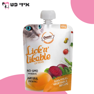 גנולרס מחית ליקוק בטעם חלמון ביצה וירקות לחתול 100 גרם Gnawlers