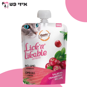 גנולרס מחית ליקוק בטעם סלמון וחמוציות לחתול 100 גרם Gnawlers