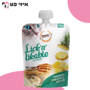 גנולרס מחית ליקוק בטעם עוף ואננס לחתול 100 גרם Gnawlers