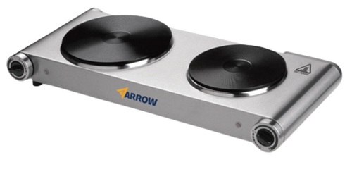 כירת בישול חשמלית כפולה גוף נירוסטה Arrow 2500W
