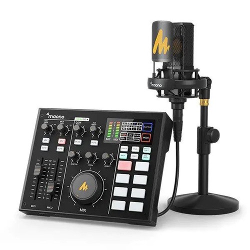 מיקסר וכרטיס קול יעודי לפודקאסט Maono MaonoCaster AU-AM100