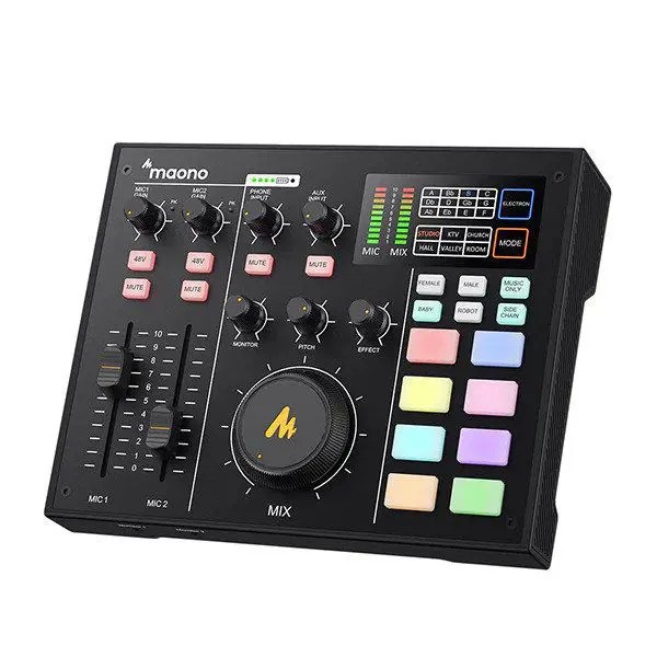מיקסר וכרטיס קול יעודי לפודקאסט Maono MaonoCaster AU-AM100