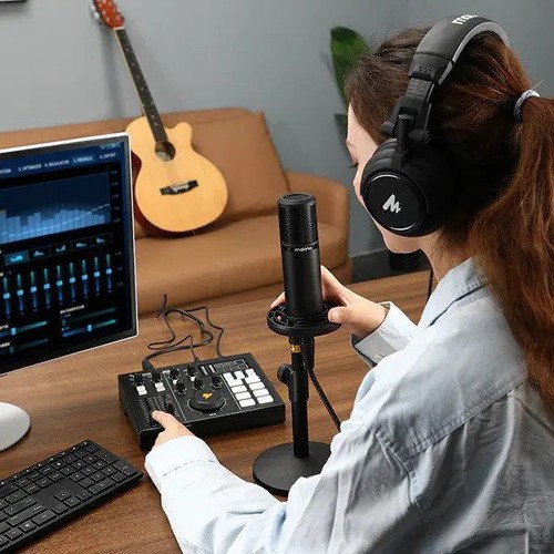מיקסר וכרטיס קול יעודי לפודקאסט Maono MaonoCaster AU-AM100