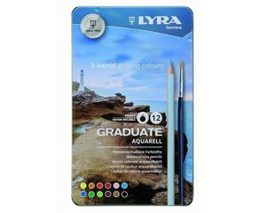12 עפרונות אקוורל באריזת פח Graduate Aquarell
