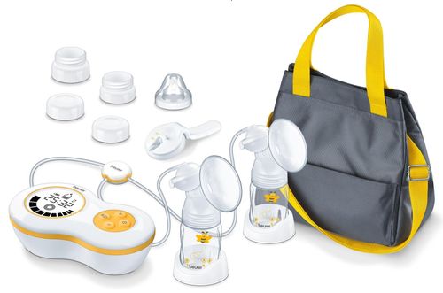 משאבת חלב כפולה BY70 עם 10 עוצמות שאיבה, מסך LCD לשליטה ובקרה, אפשרות הפעלה עם סוללות 