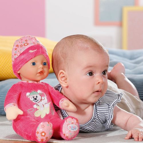בובת בד רכה עם רעשן בייבי בורן סליפי ורוד 30 ס