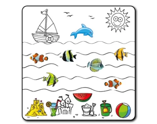 ערכת יצירה - חוף ים עם מגזרות דגים וחוף - 36 יח'