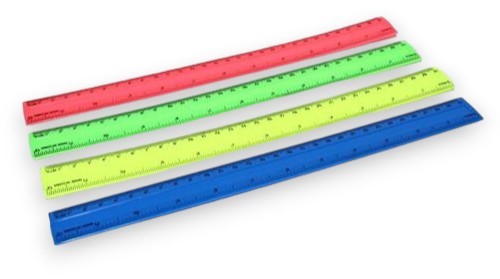 סרגל פלסטיק צבעוני 30 ס"מ