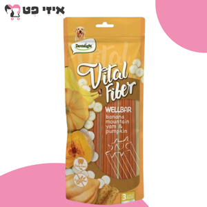 חטיף דנטלי ויטל פיבר XL בננה, בטטה ודלעת לכלב 250 גרם Dentalight Vital Fiber