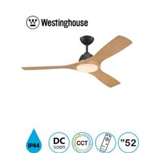 מאוורר תקרה ג'סיקה CCT 52" Jessica שחור עם עץ Westinghouse