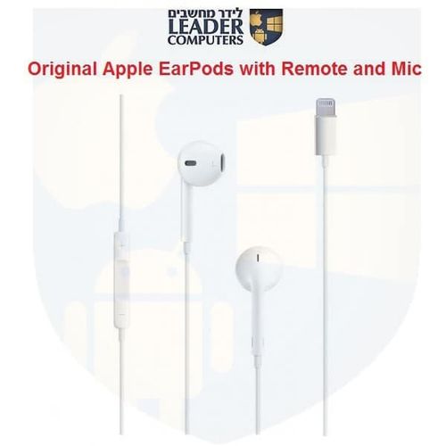 אוזניות מקוריות של Apple עם חיבור Lighning | דגם MMTN2ZM/A A1748 | כולל מיקרופון ושלט