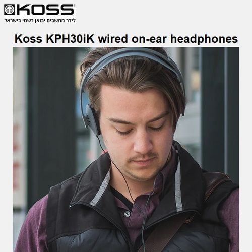 אוזניות קשת חוטיות על אוזן עם מיקרופון Koss KPH30iK