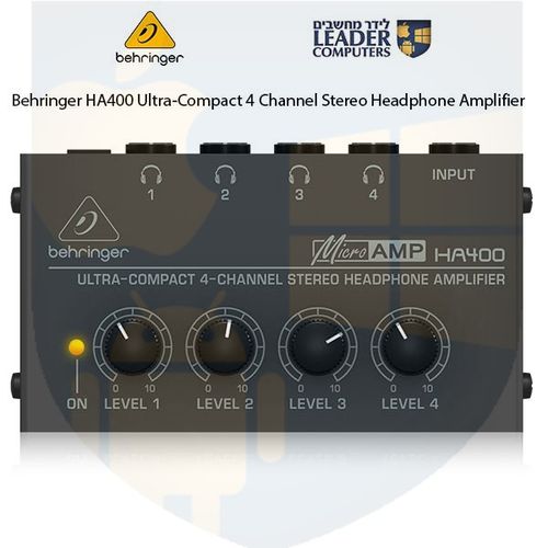מגבר אוזניות קומפקטי סטריאו 4 ערוצים | Behringer HA400