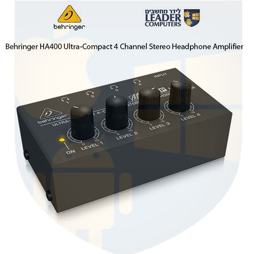 מגבר אוזניות קומפקטי סטריאו 4 ערוצים | Behringer HA400